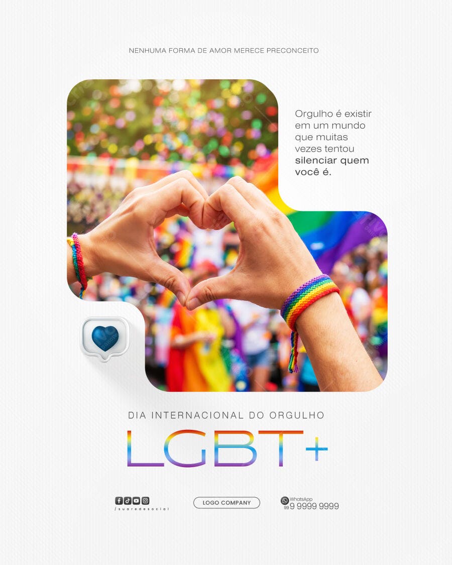 Post Instagram Dia do Orgulho LGBT+ PSD Editável