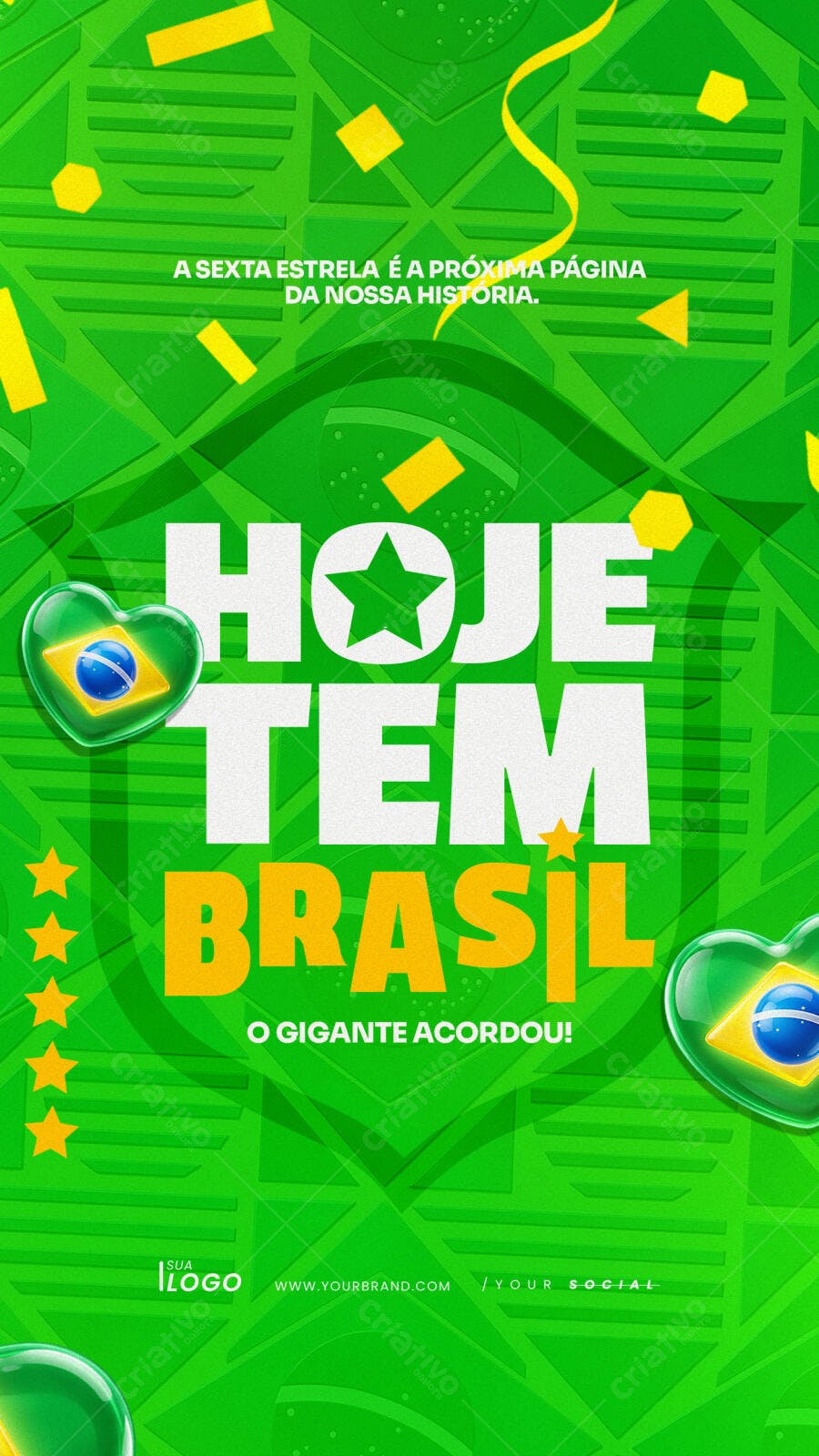 Story Brasil Copa do Mundo Futebol PSD Editável