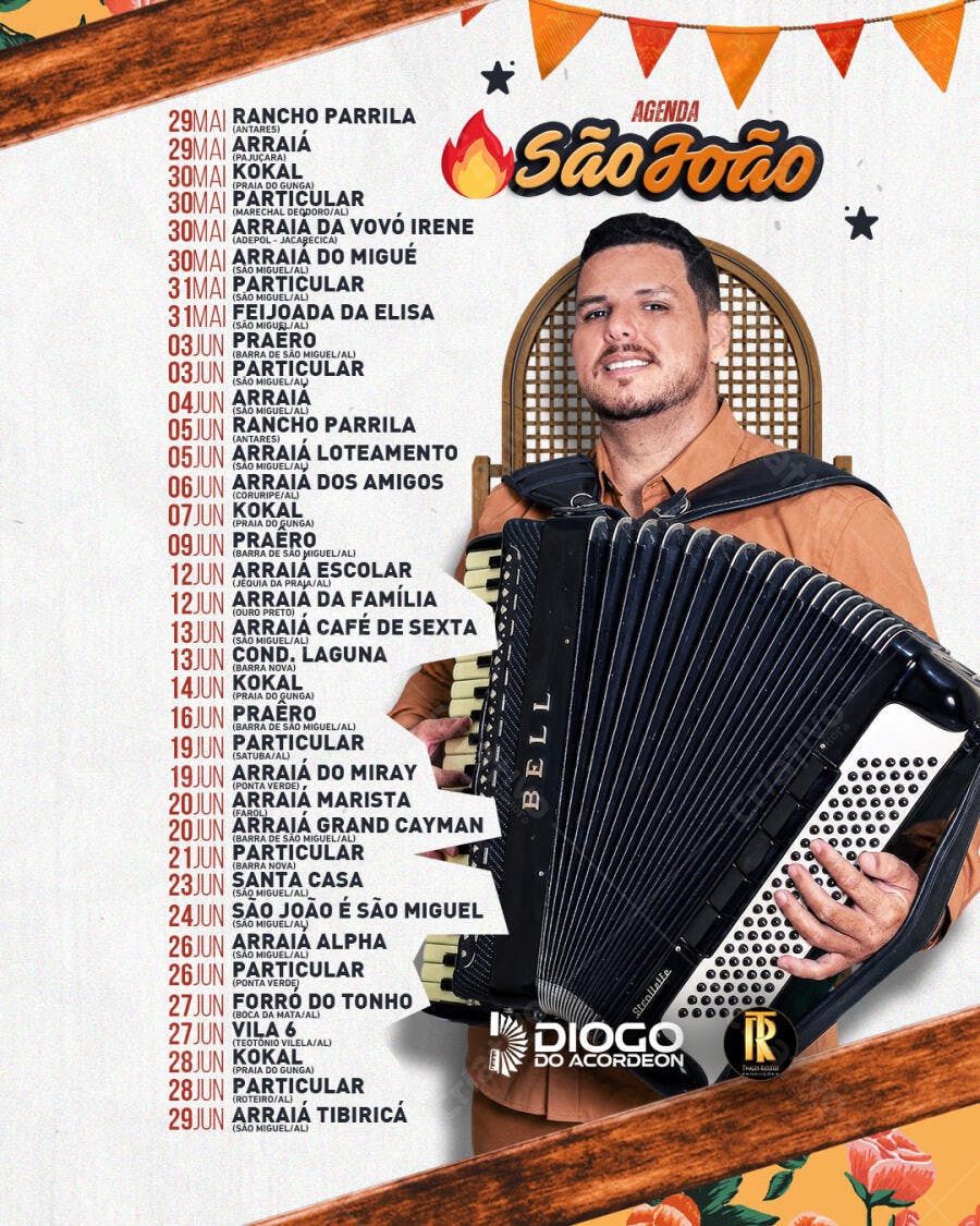Agenda São João Festa Junina Cantor PSD Editável
