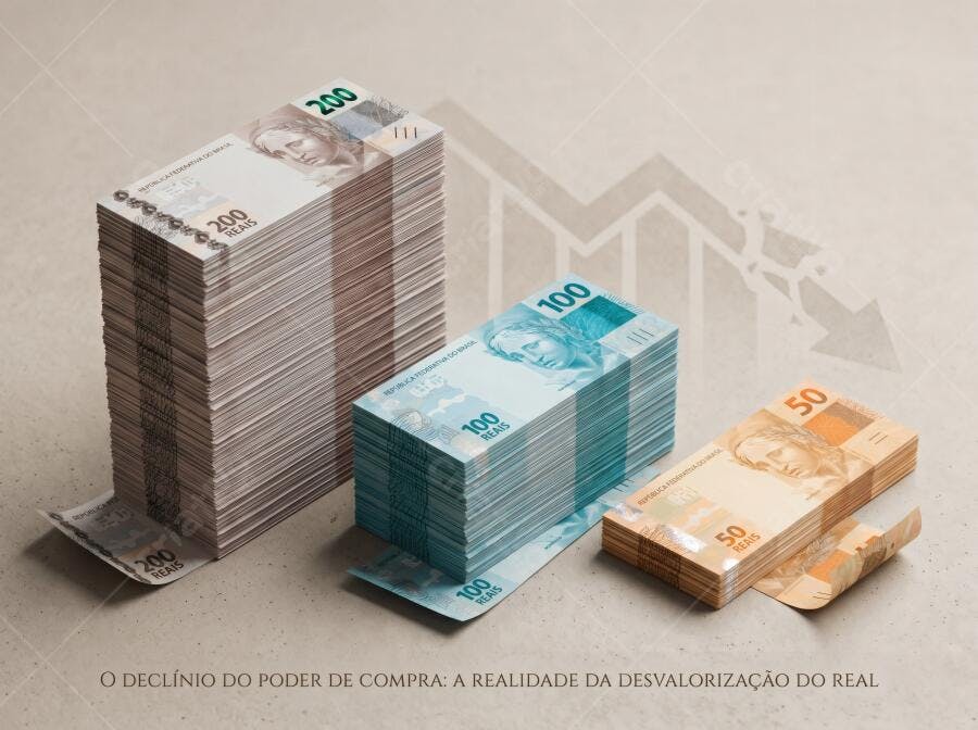 Foto Dinheiro Real Brasileiro Desvalorização Economia Inflação