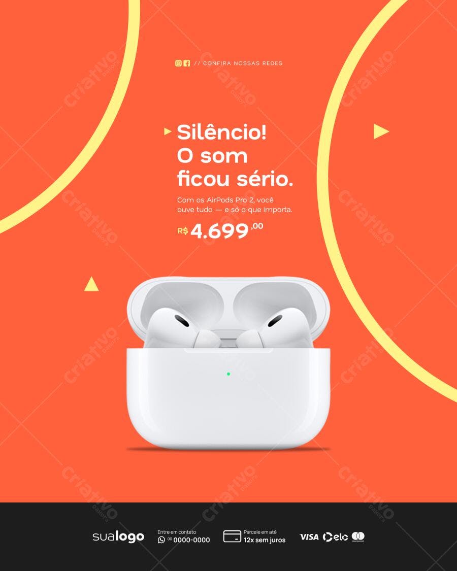 Post Instagram Loja Eletrônicos AirPods Pro PSD Editável