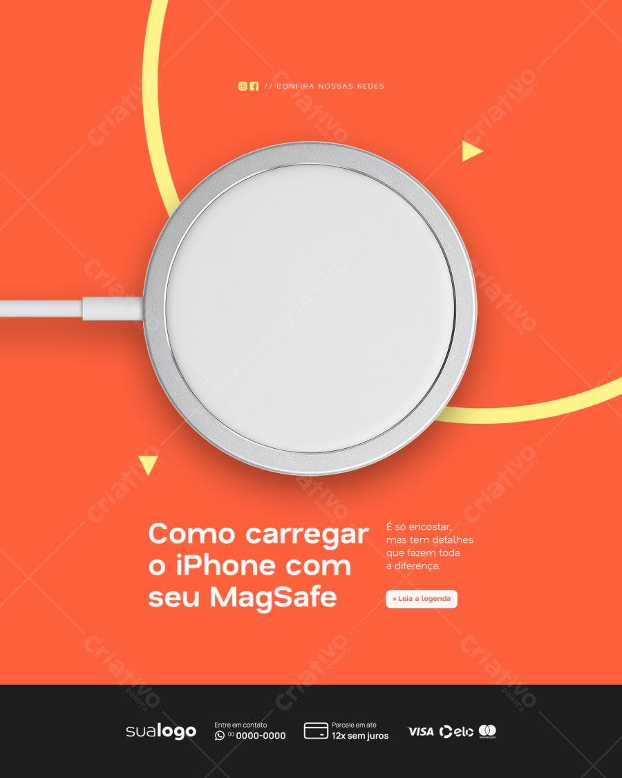 Post Instagram Tecnologia MagSafe iPhone PSD Editável