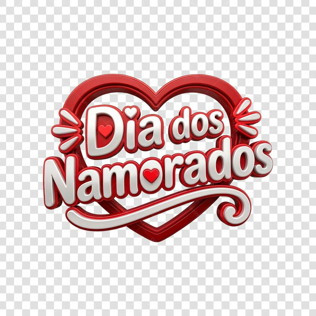 Elemento 3D Dia dos Namorados 12 Junho PNG Fundo Transparente