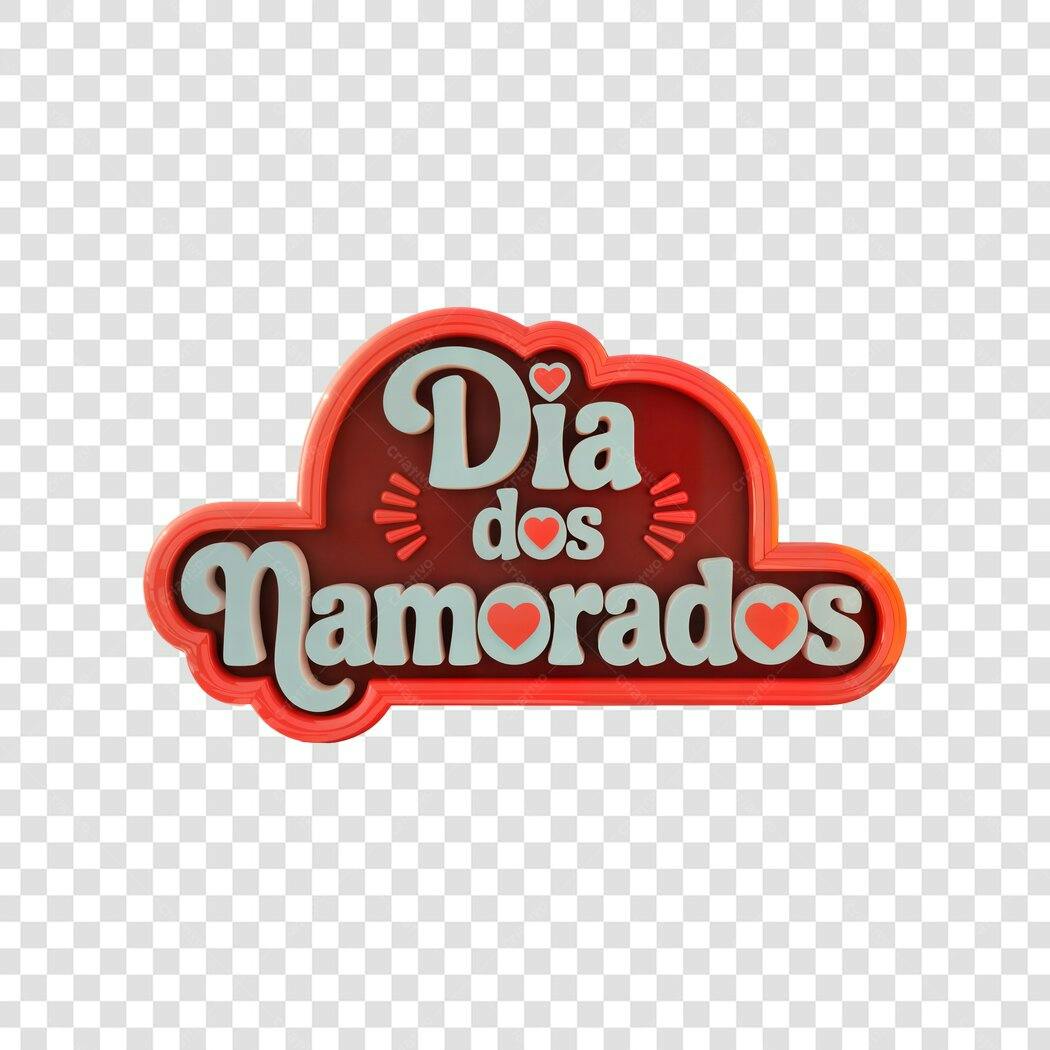 Elemento 3D Dia dos Namorados 12 Junho PNG Fundo Transparente