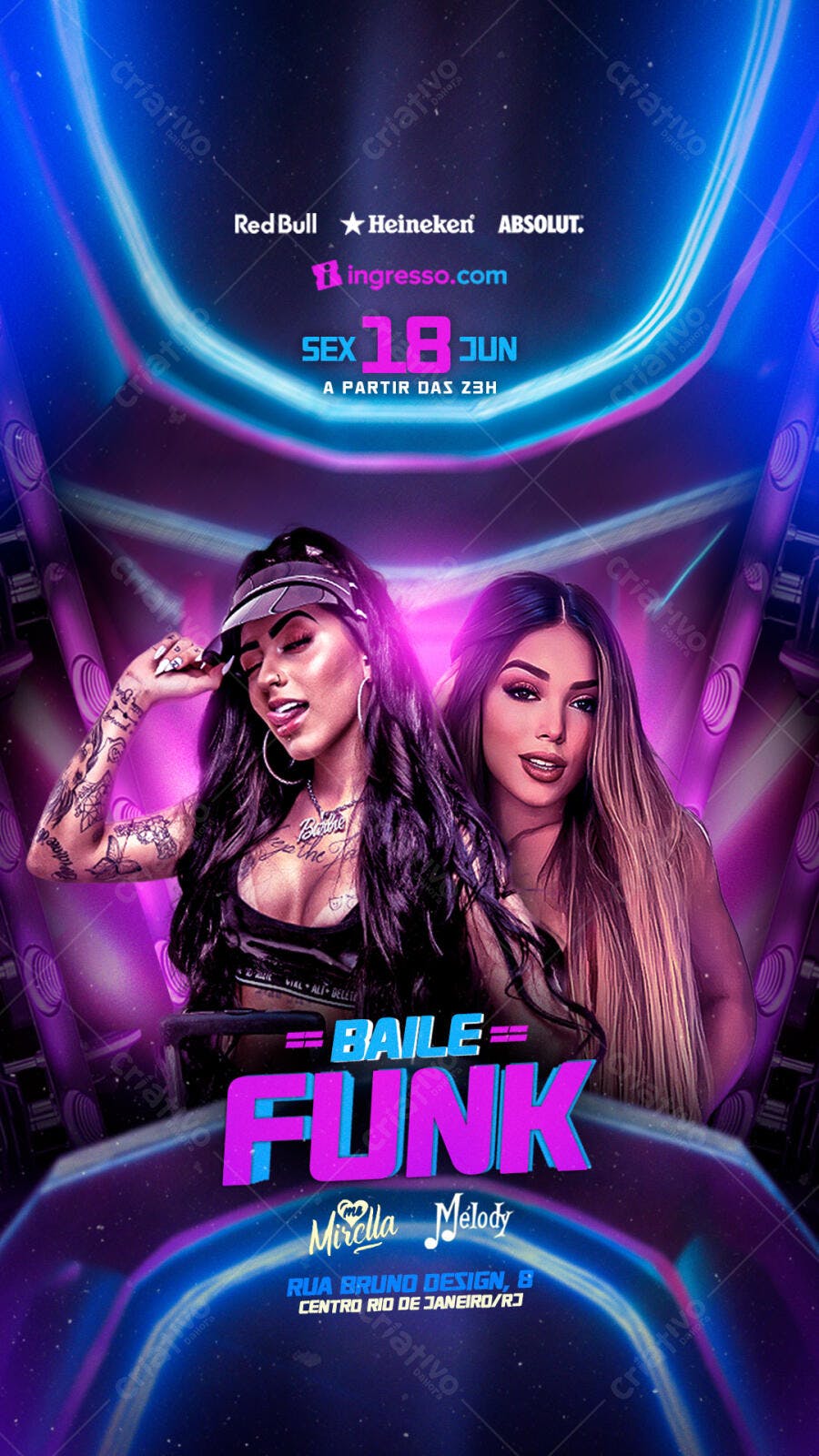Flyer Baile Funk Mirella Melody PSD Editável