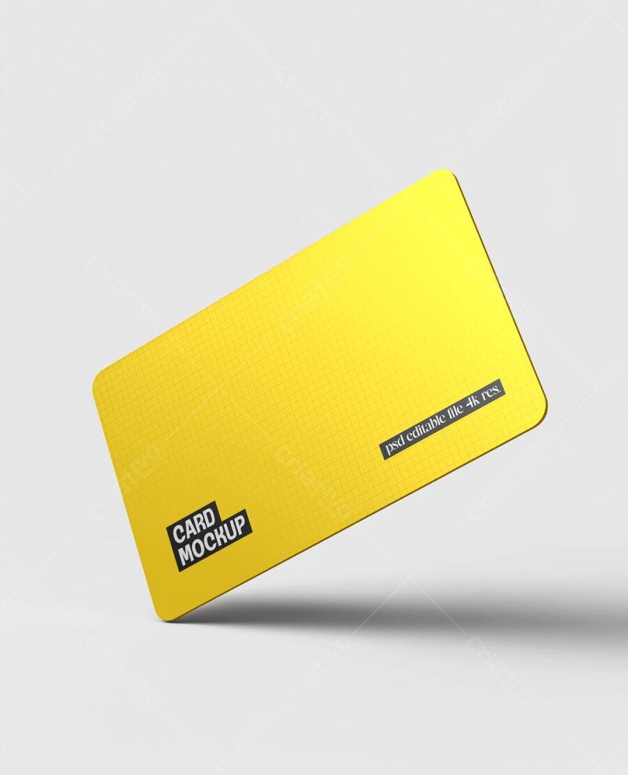Mockup Cartão Crédito Débito Fundo Branco Editável