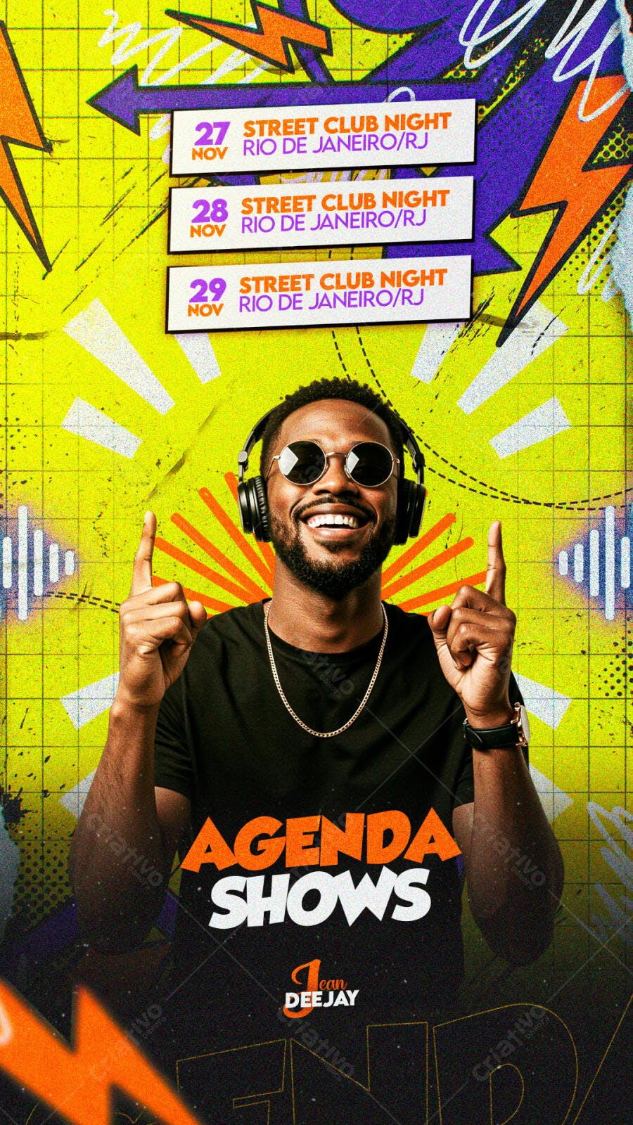 Post Instagram Agenda Shows DJ Novembro PSD Editável
