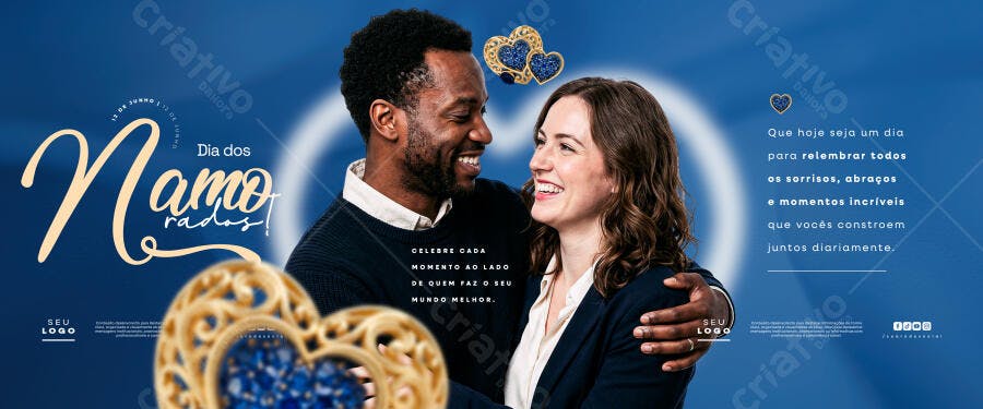 Banner Dia dos Namorados Casal Romântico PSD Editável