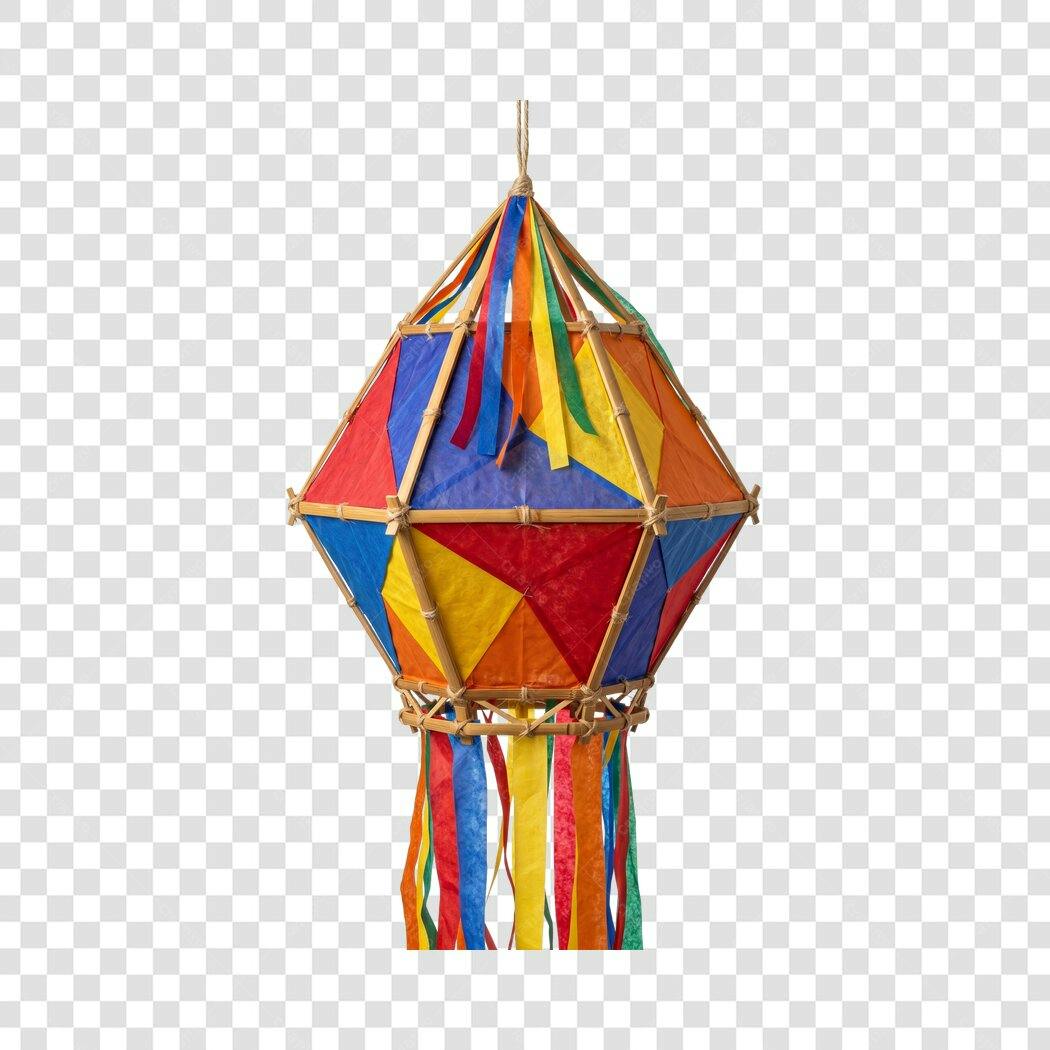 Clipart Balão Festa Junina Colorido PNG Fundo Transparente