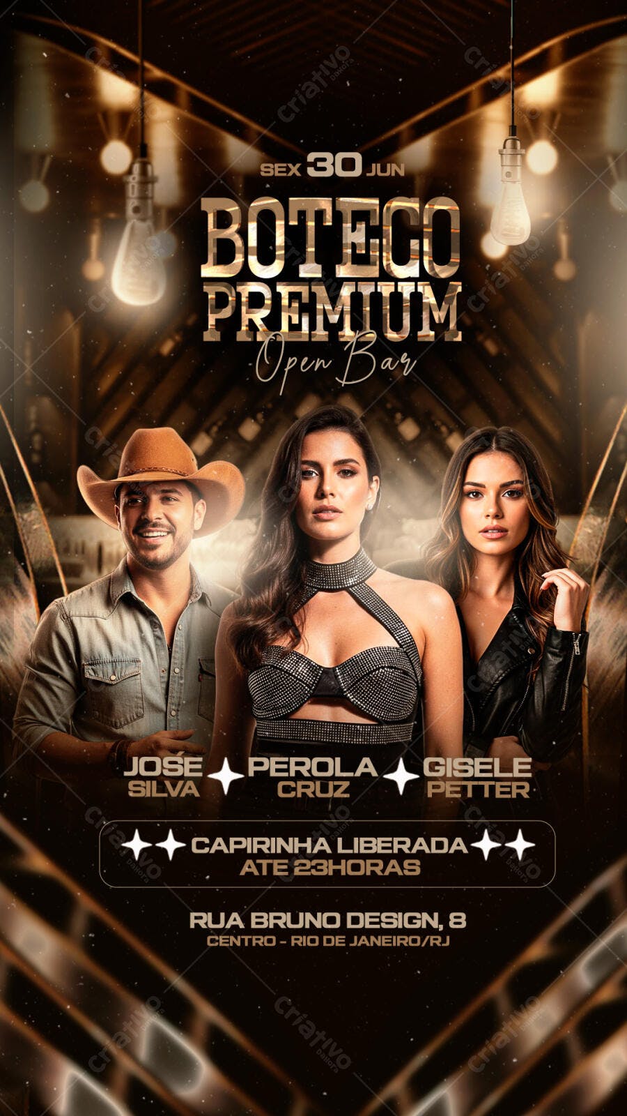 Flyer Boteco Premium Open Bar Junho PSD Editável