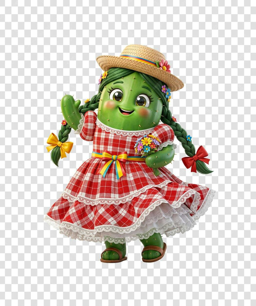 Personagem Ilustrado Cacto Festa Junina Junho PNG Fundo Transparente