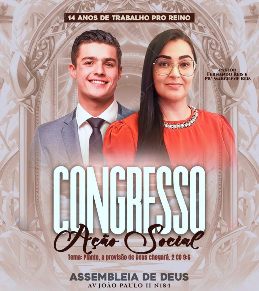 Flyer Congresso Ação Social Igreja PSD Editável