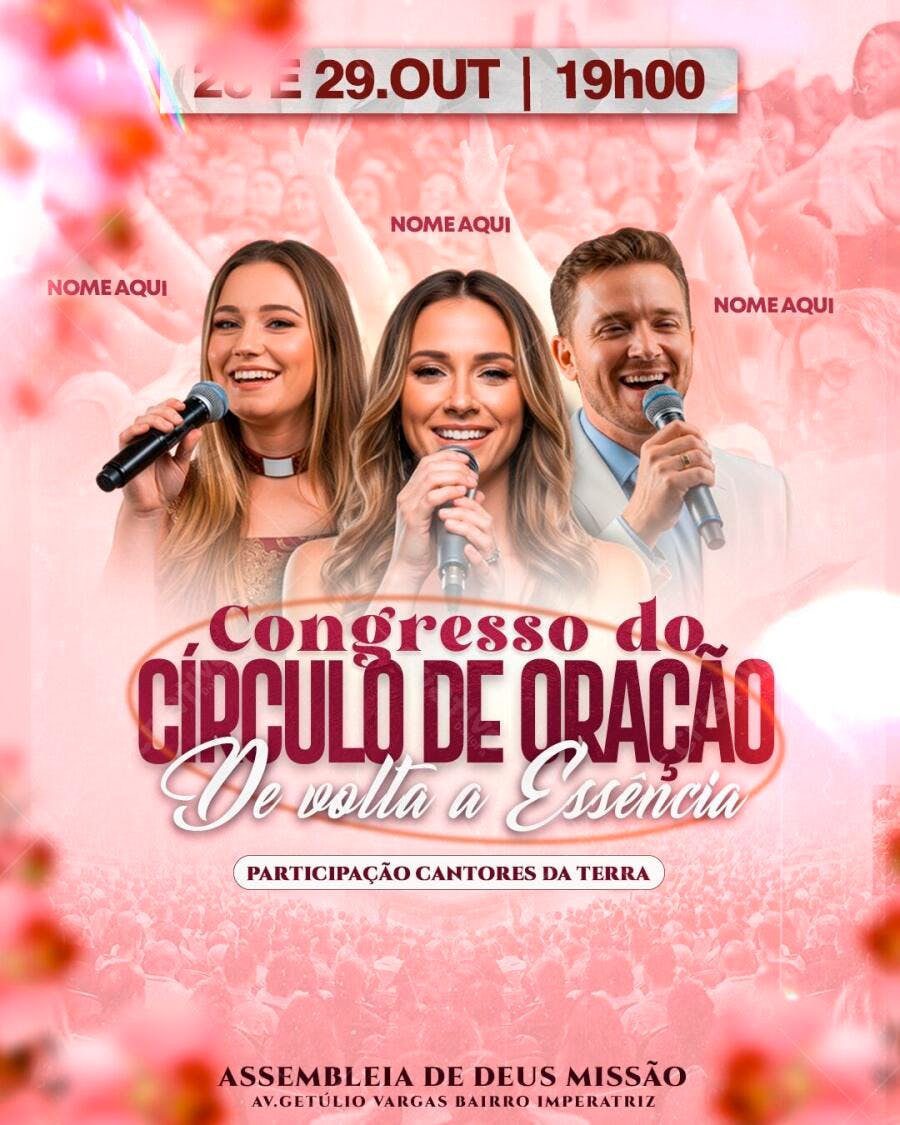 Flyer Congresso Círculo de Oração Outubro PSD Editável