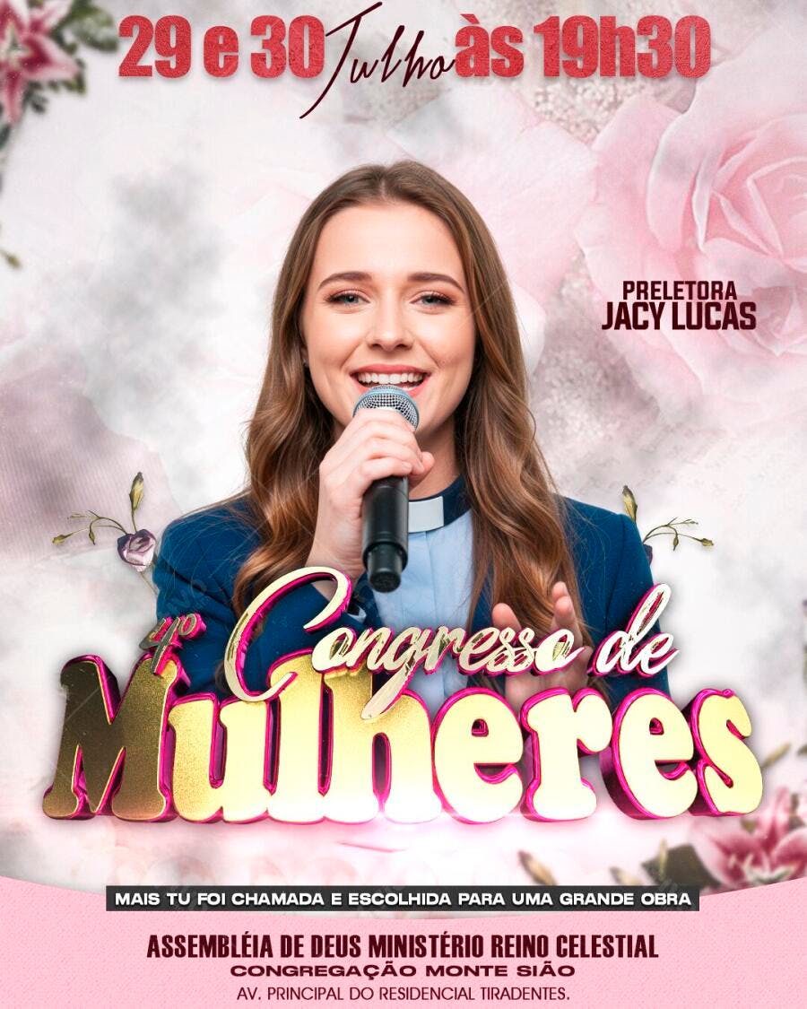 Flyer Congresso de Mulheres Julho Igreja PSD Editável