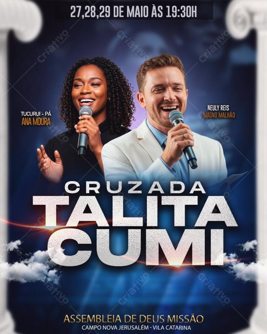 Flyer Cruzada Talita Cumi Igreja Evangélica PSD Editável