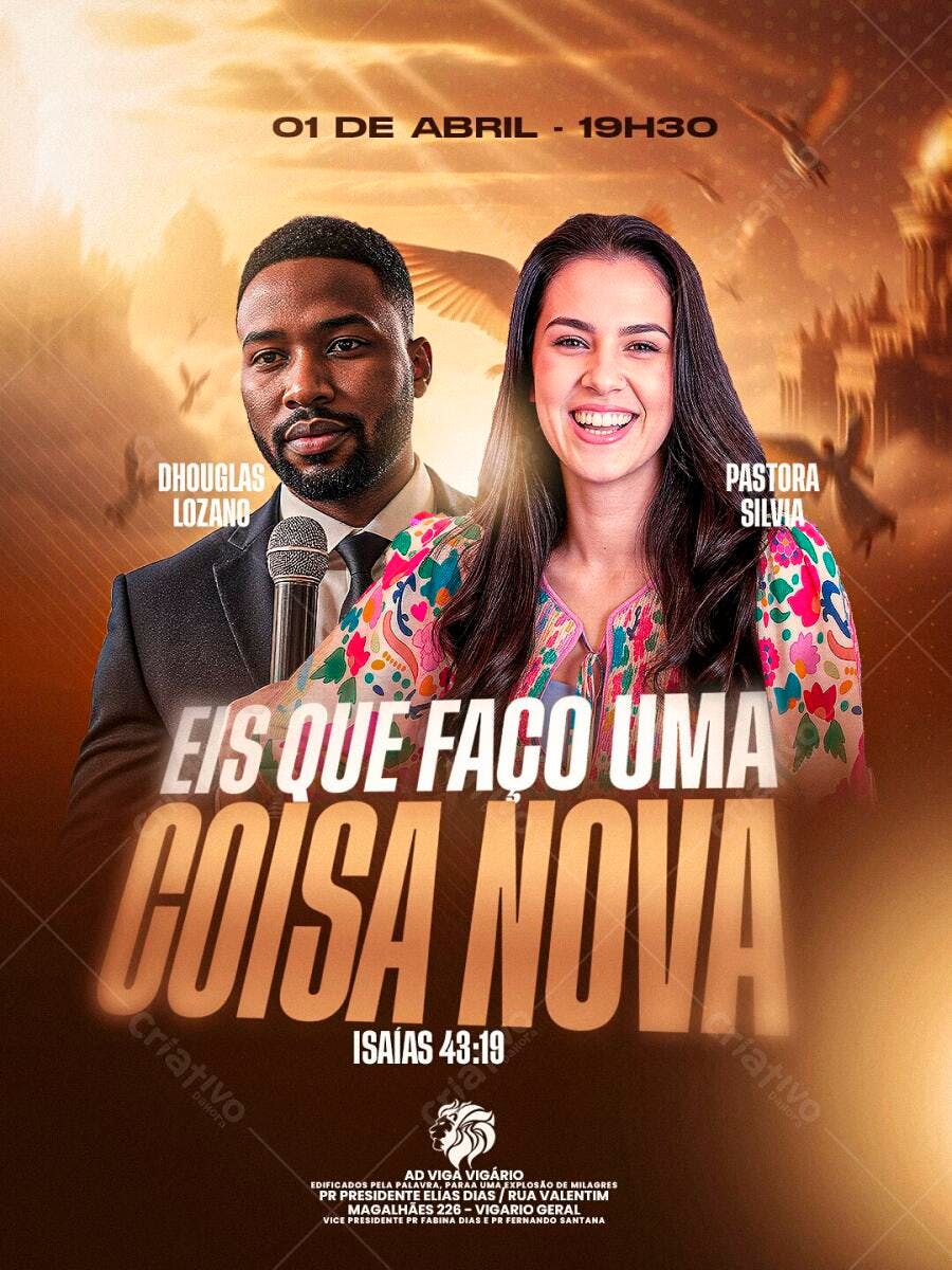 Flyer Evento Religioso Igreja Evangélica PSD Editável