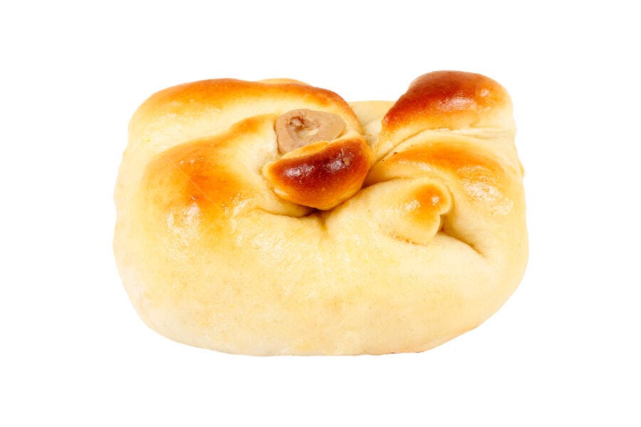 Foto Pão de Queijo com Linguiça Assado Fundo Branco