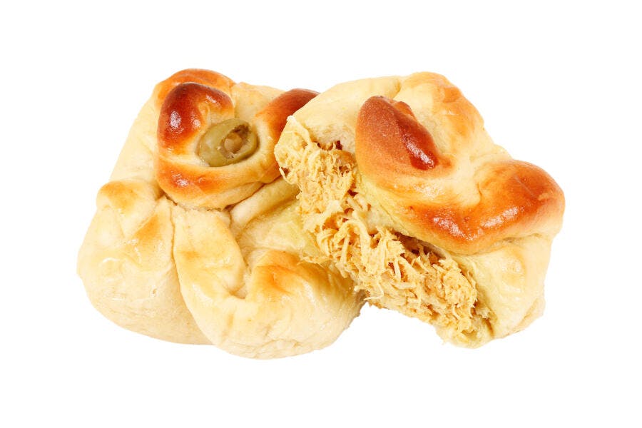 Foto Pãozinho de Frango com Azeitona Fundo Branco