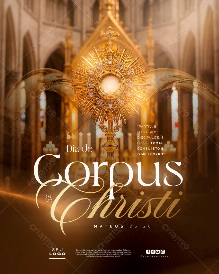 Post Instagram Corpus Christi Junho PSD Editável