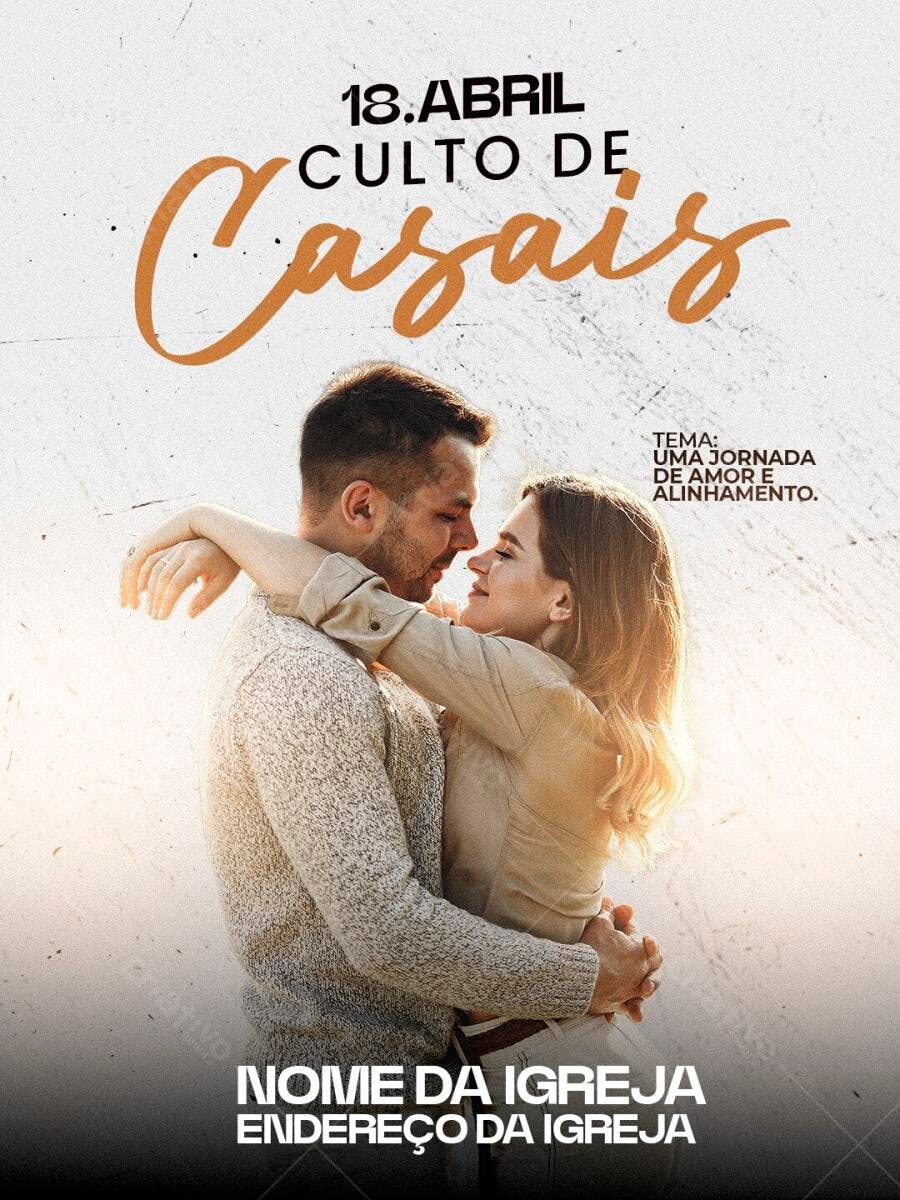 Post Instagram Culto de Casais Igreja PSD Editável