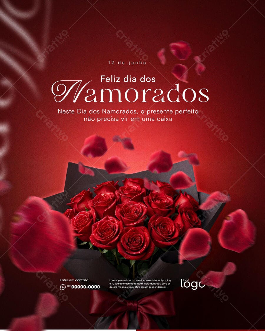 Post Instagram Dia dos Namorados 12 de Junho PSD Editável