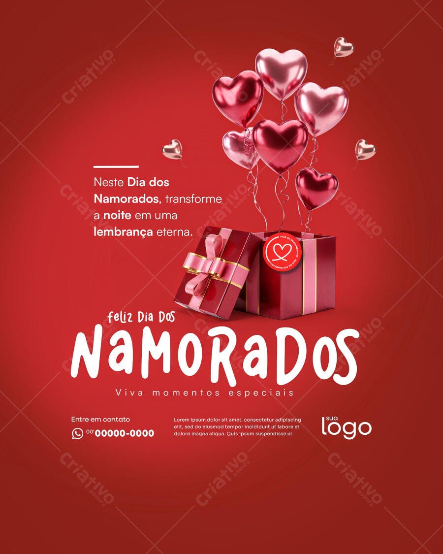 Post Instagram Dia dos Namorados Presentes PSD Editável