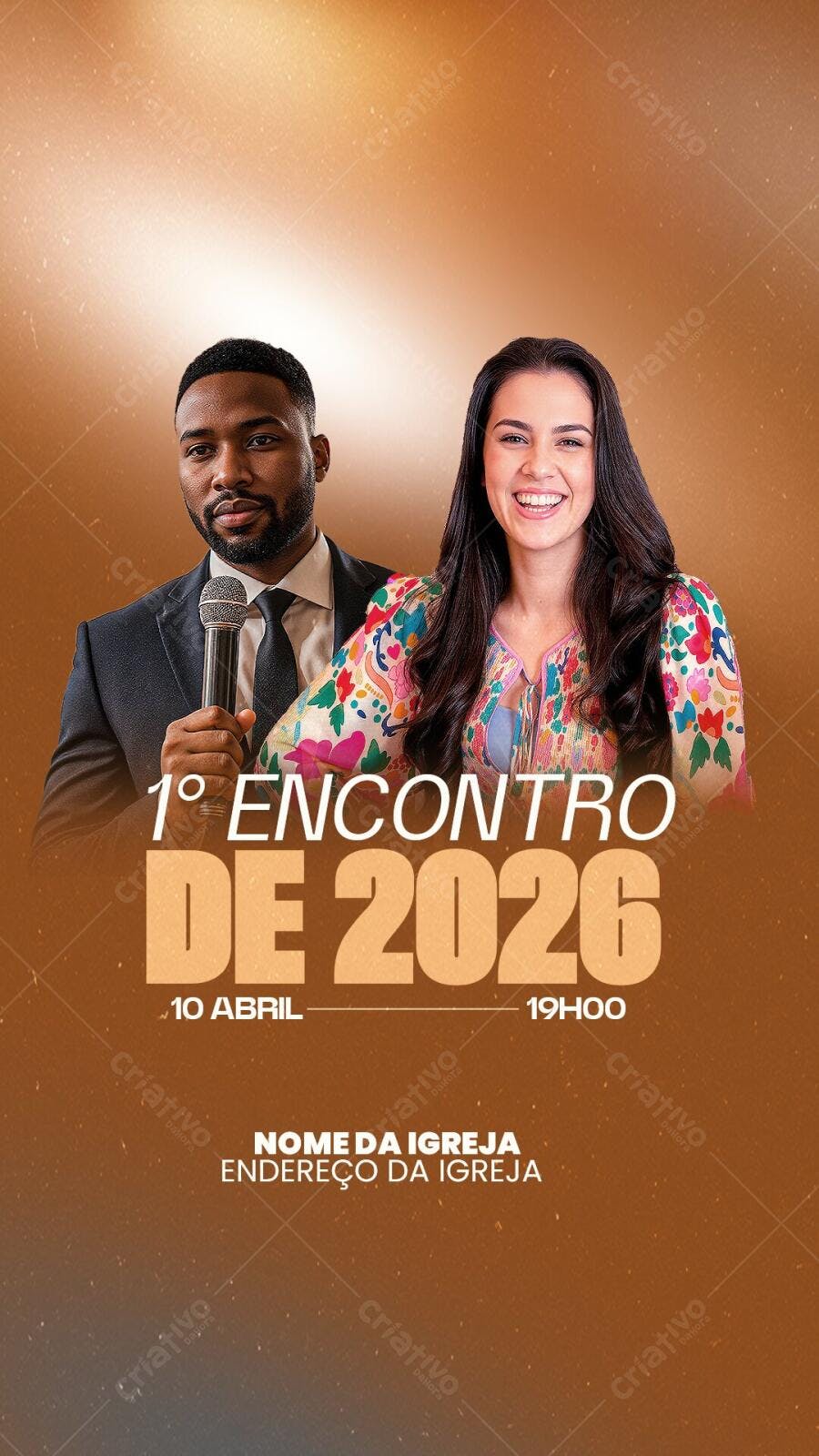 Post Instagram Encontro Igreja Cristã PSD Editável