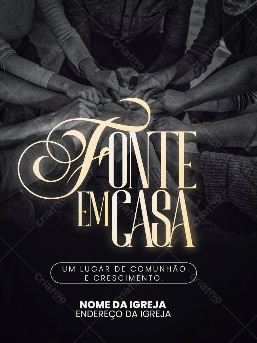 Post Instagram Igreja Comunitária Fonte em Casa PSD Editável