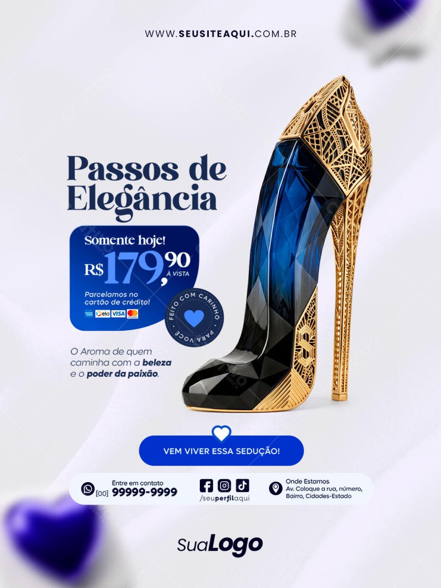 Post Instagram Perfumaria Feminina Luxo PSD Editável