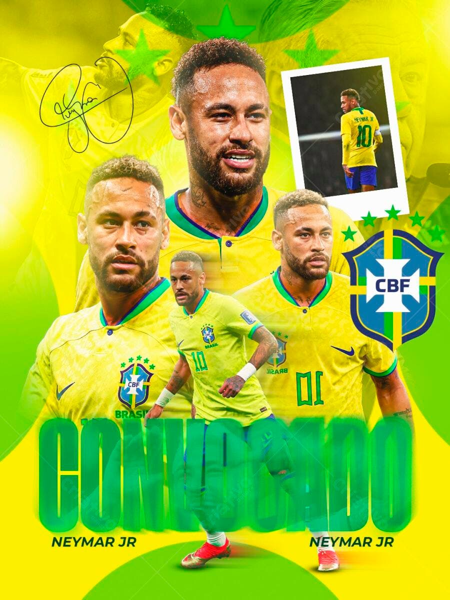 Post Social Media Futebol Brasil Neymar PSD Editável