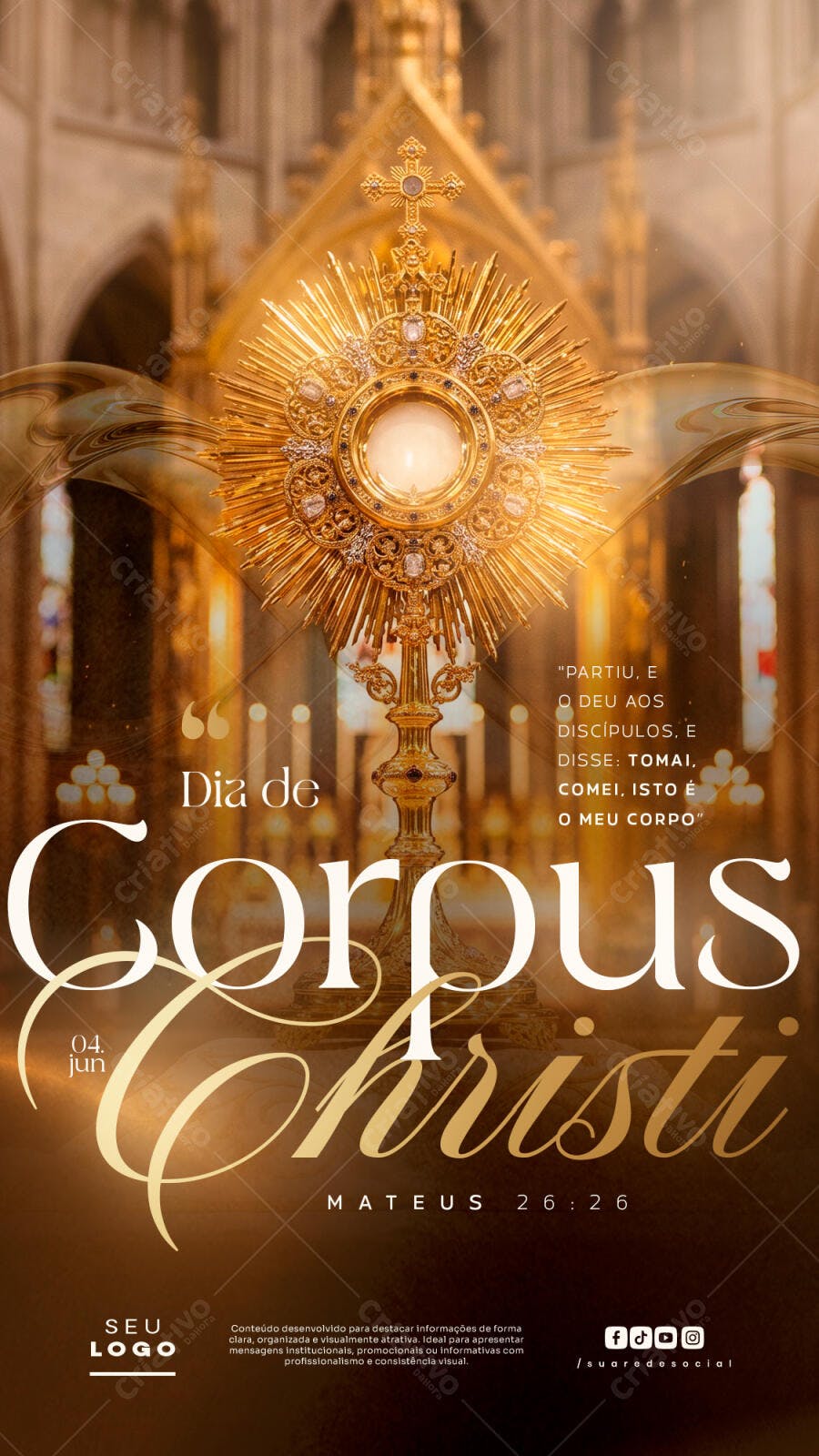 Story Corpus Christi Junho Igreja PSD Editável