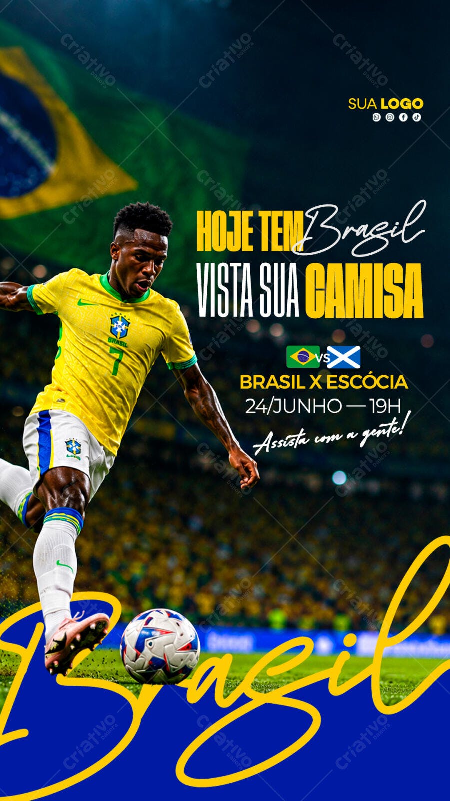 Story Instagram Futebol Brasil Copa PSD Editável