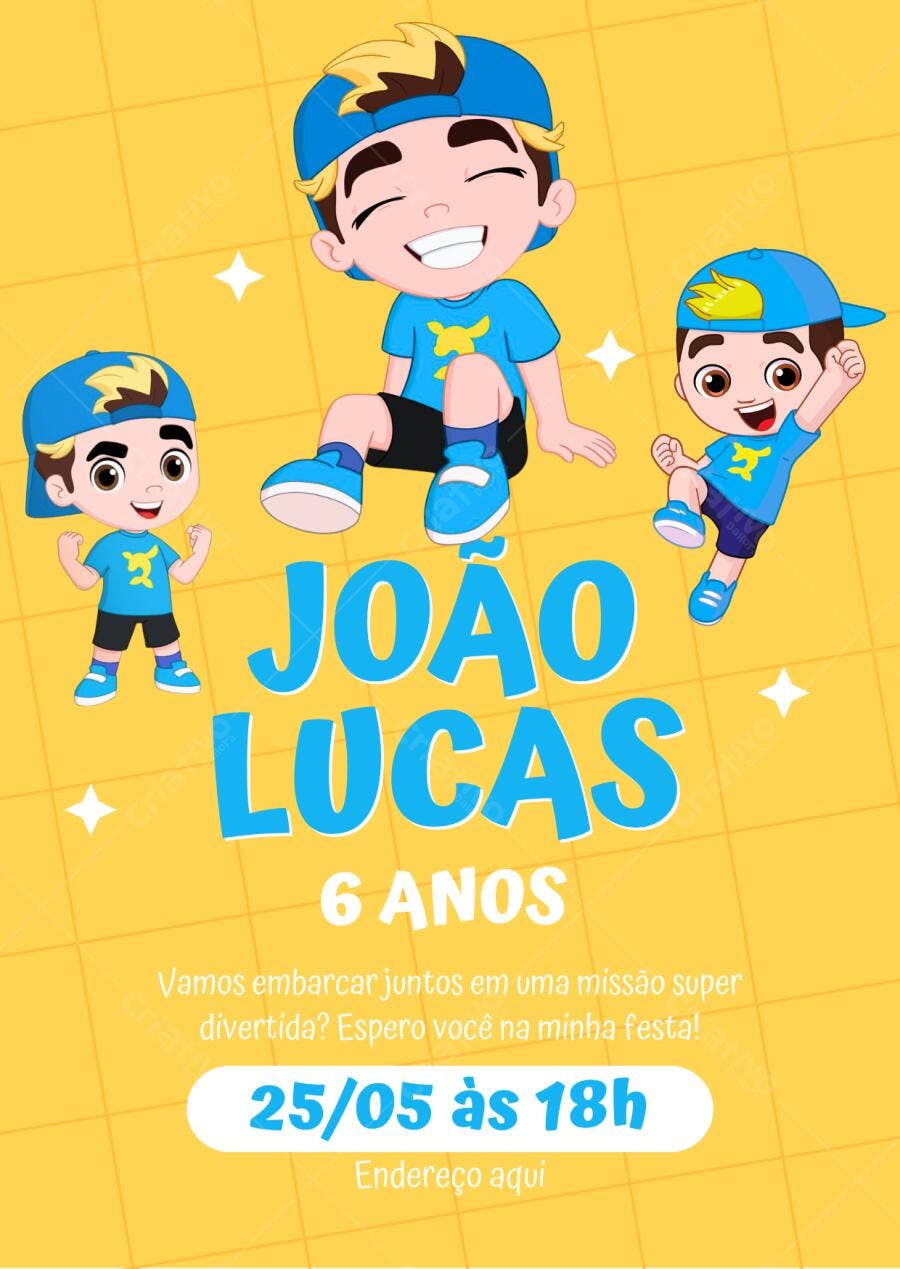 Convite de aniversário Luccas Neto Editável