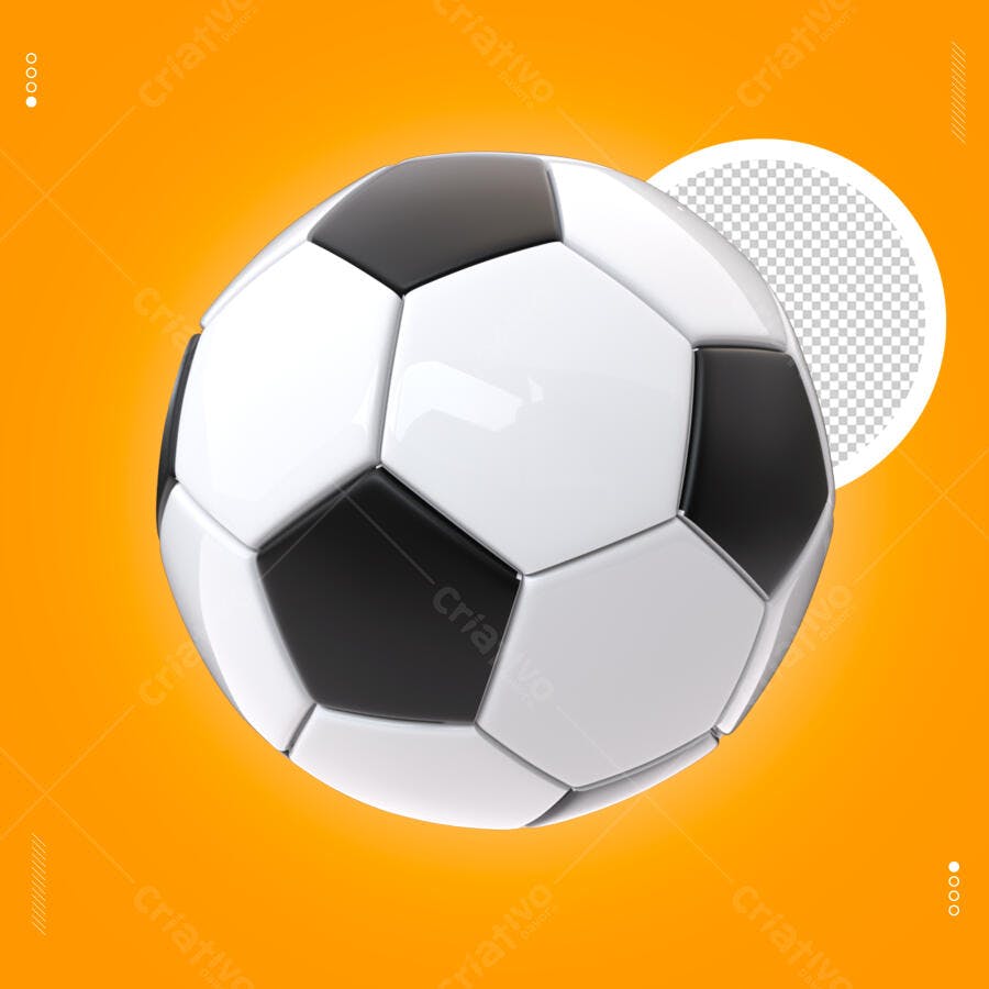 Bola de Futebol Estilo 3D para composição PSD Editável