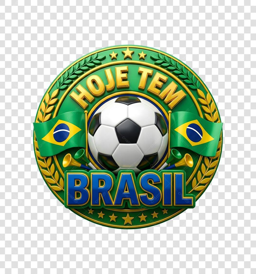 Elemento 3D Futebol Brasil Hoje Tem PNG Fundo Transparente