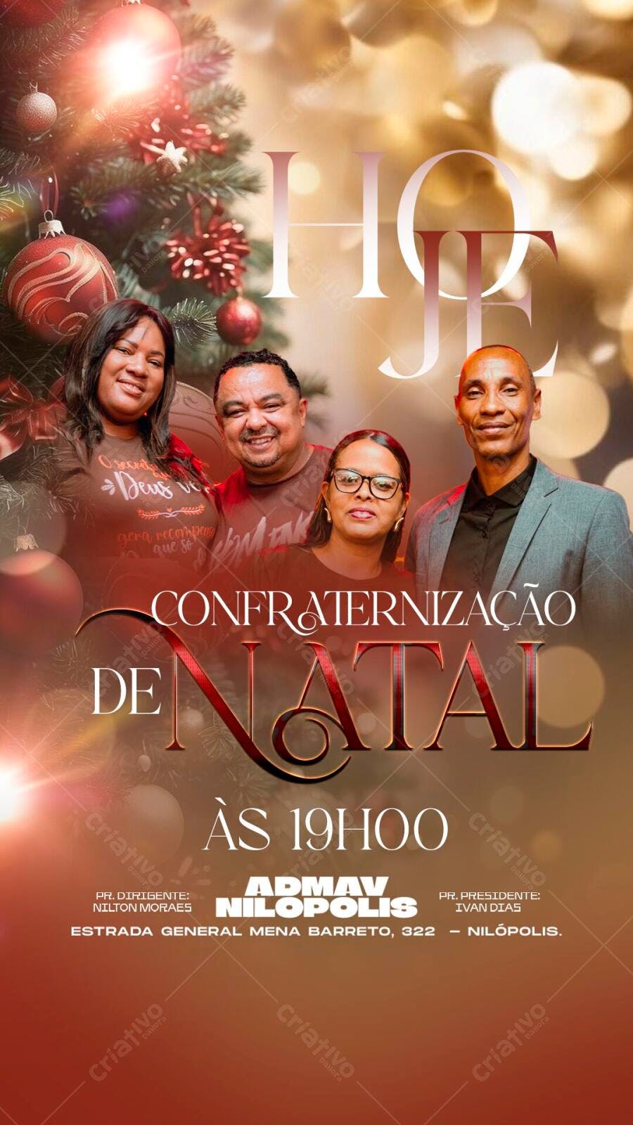 Flyer Confraternização de Natal Dezembro PSD Editável