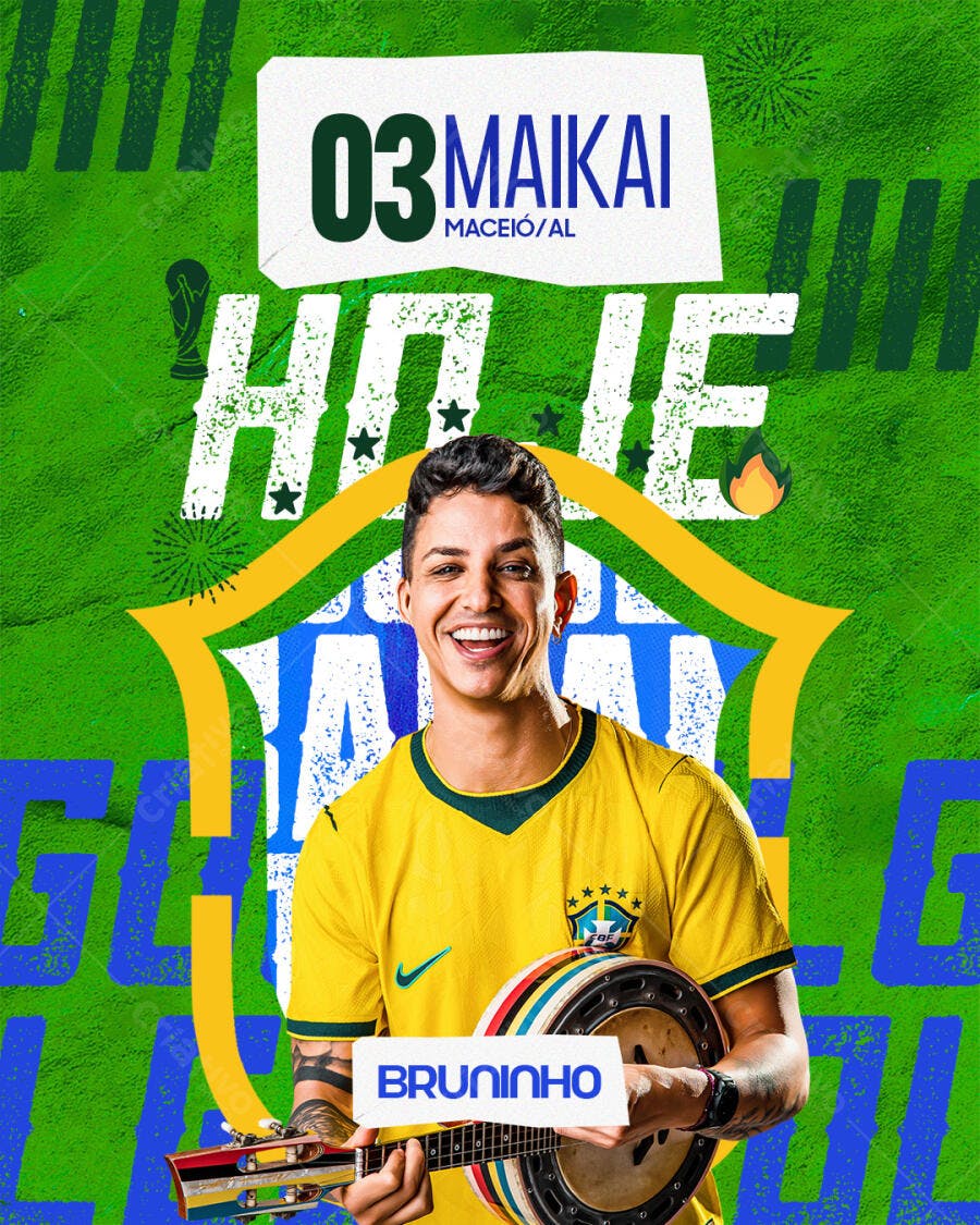 Flyer Copa do Mundo Futebol Brasil PSD Editável