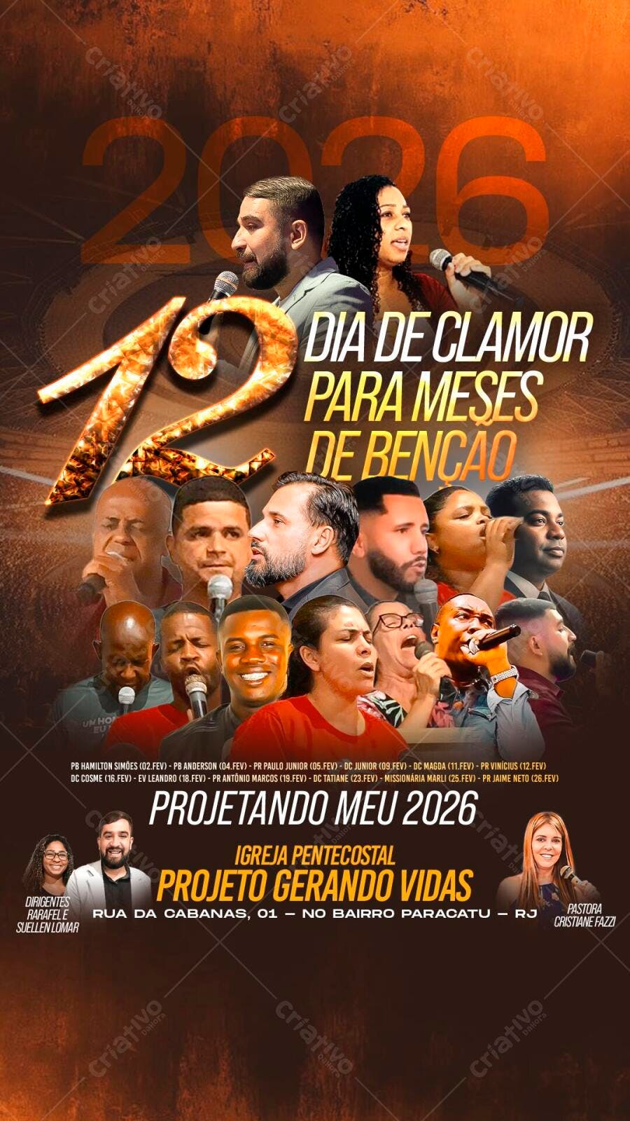 Flyer Dia de Clamor Igreja Evangélica PSD Editável