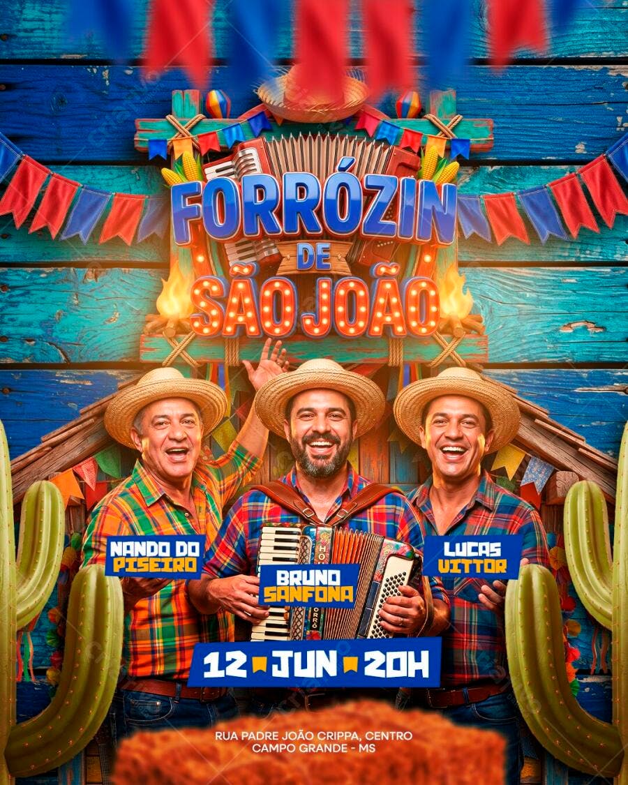 Flyer Forrozinho de São João Festa Junina PSD Editável