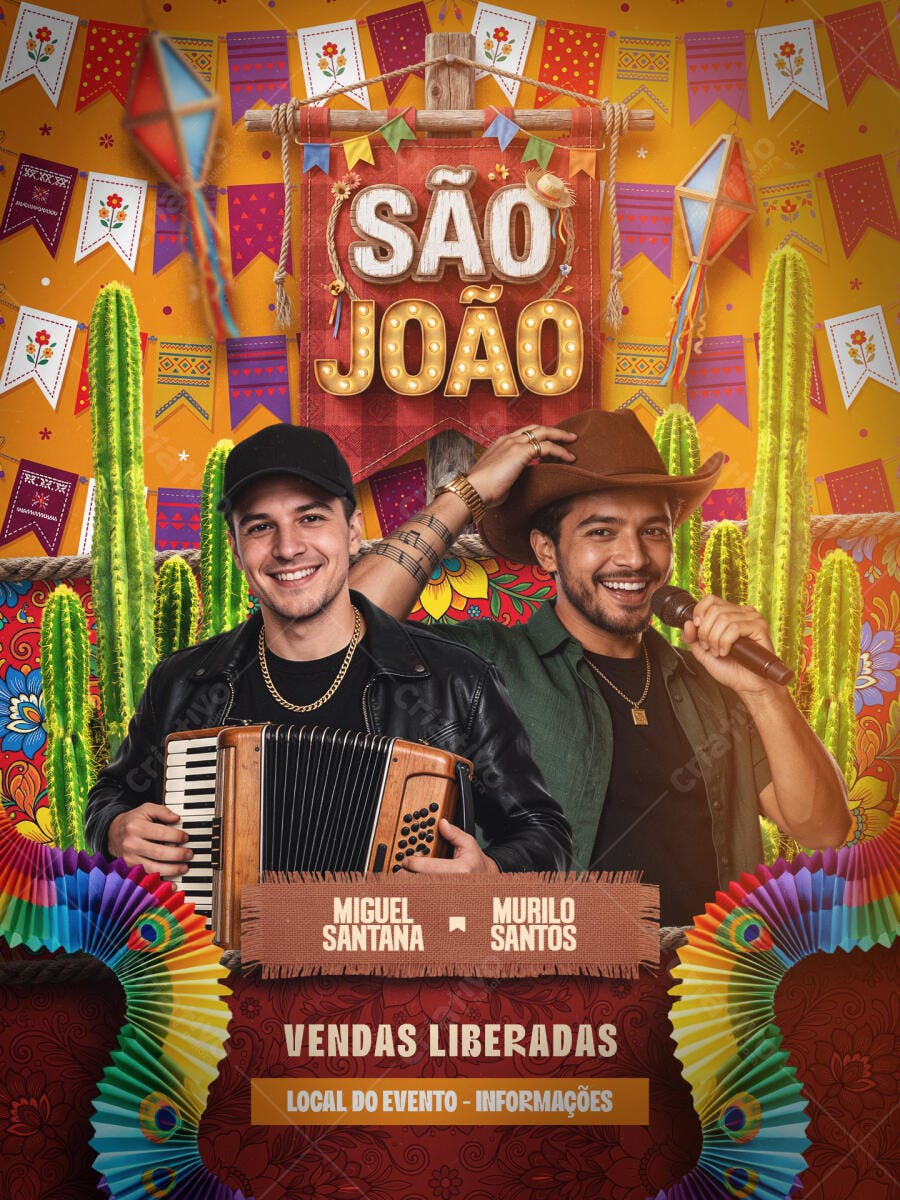 Flyer São João Festa Junina Arraial PSD Editável