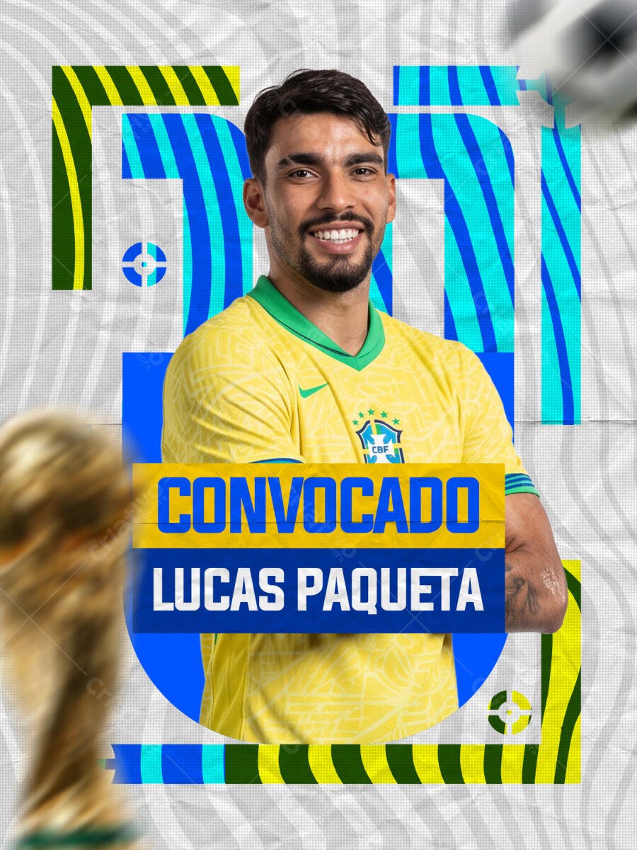 Post Instagram Convocação Futebol Brasil PSD Editável
