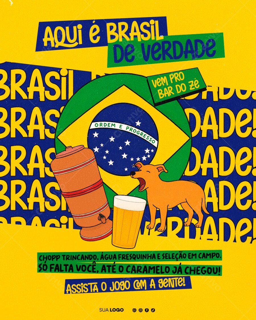 Post Instagram Copa do Mundo Bar Boteco PSD Editável