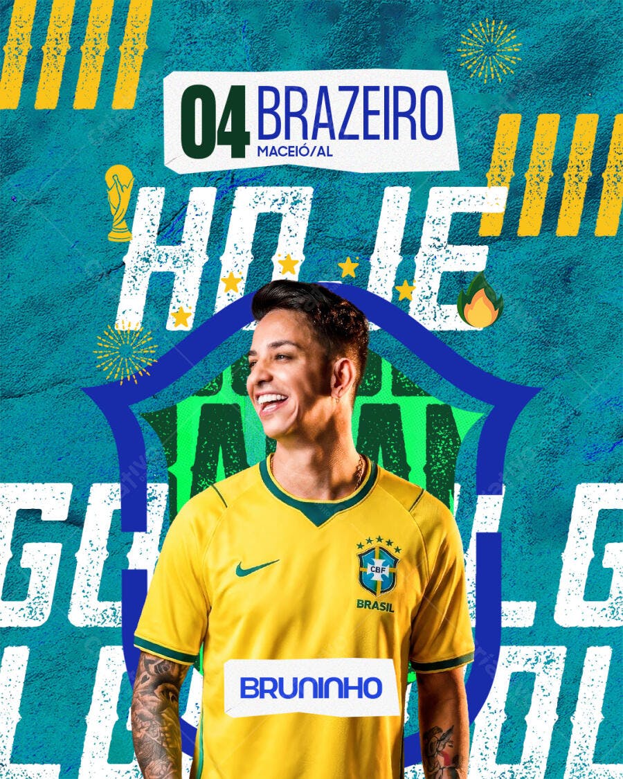 Post Instagram Copa do Mundo Futebol Brasil PSD Editável