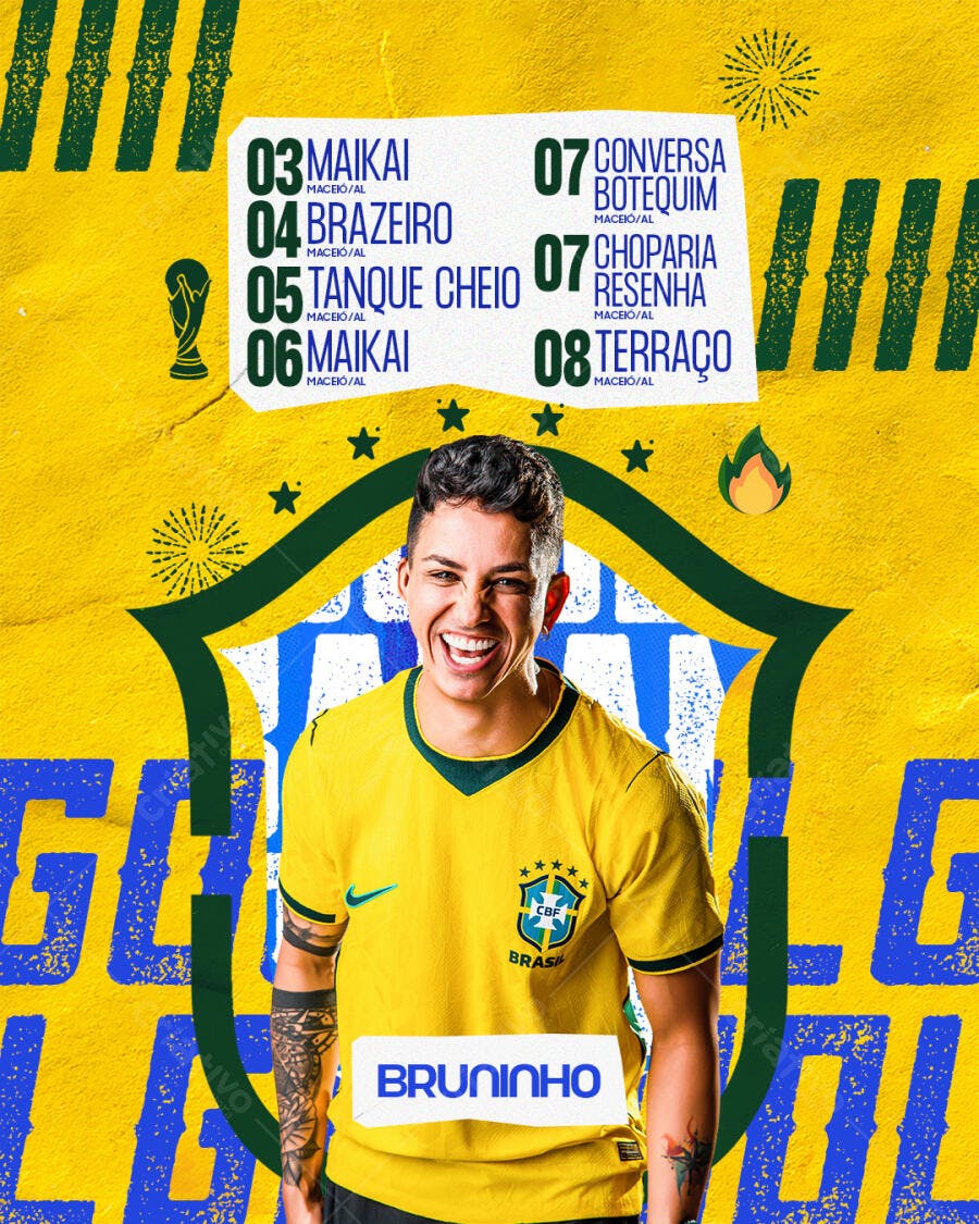 Post Instagram Copa do Mundo Futebol PSD Editável