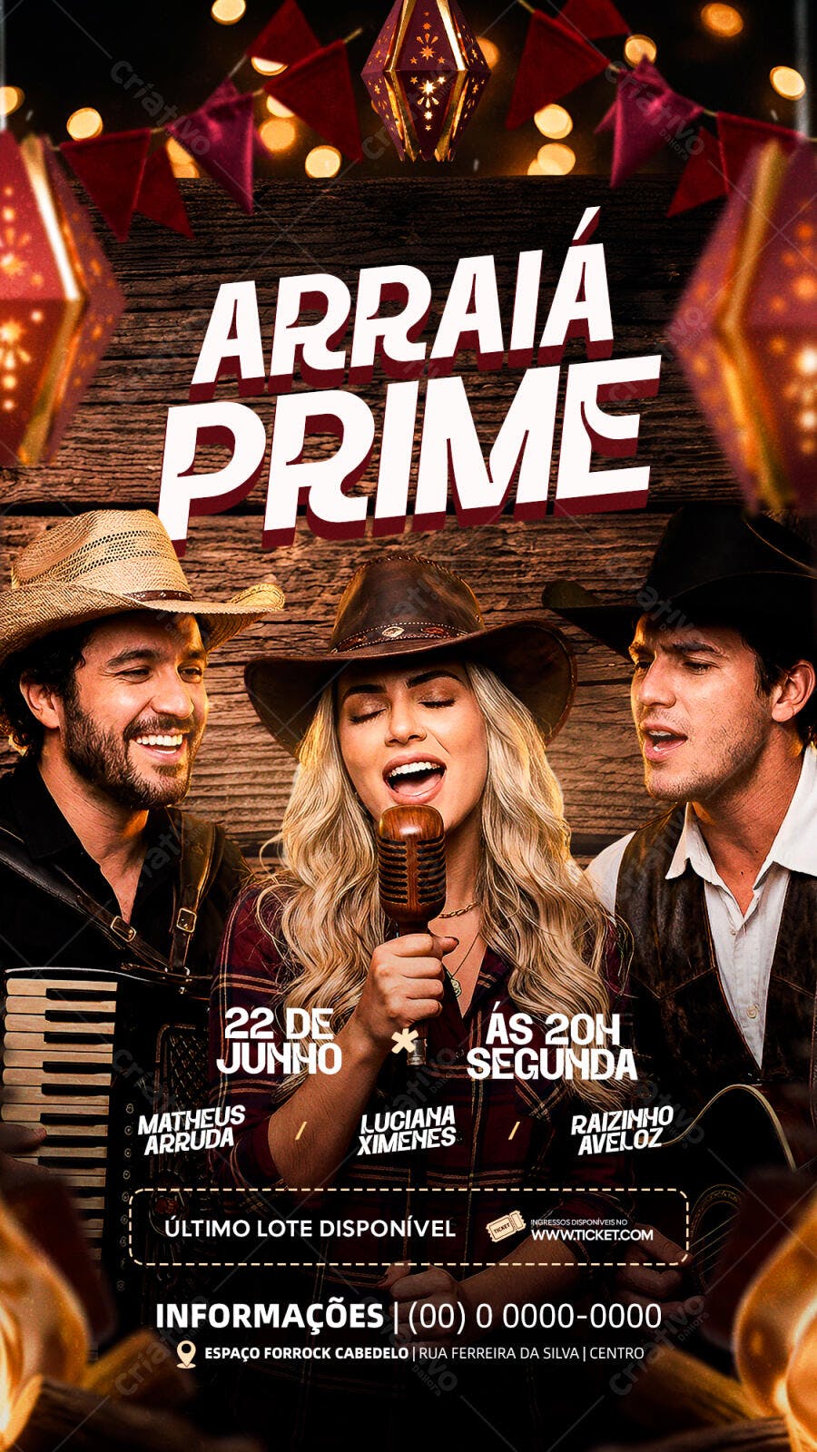 Story Instagram Festa Junina Arraial Prime PSD Editável