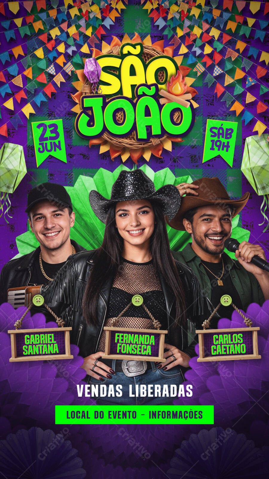 Story Instagram São João Festa Junina PSD Editável