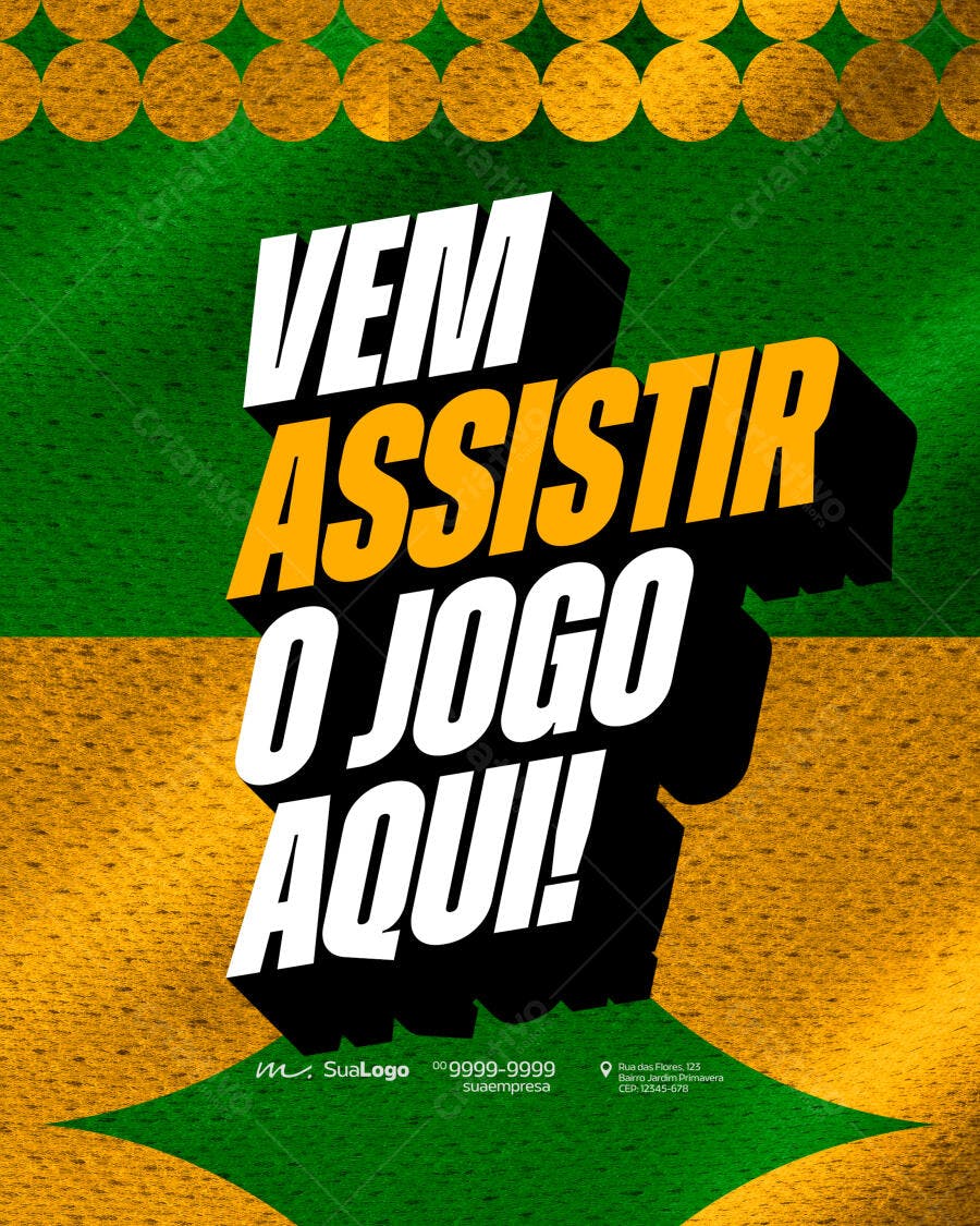 Post Instagram Copa do Mundo Futebol PSD Editável