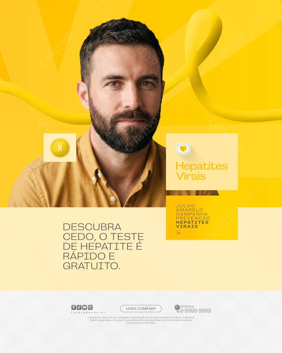 Post Instagram Julho Amarelo Hepatites Virais PSD Editável