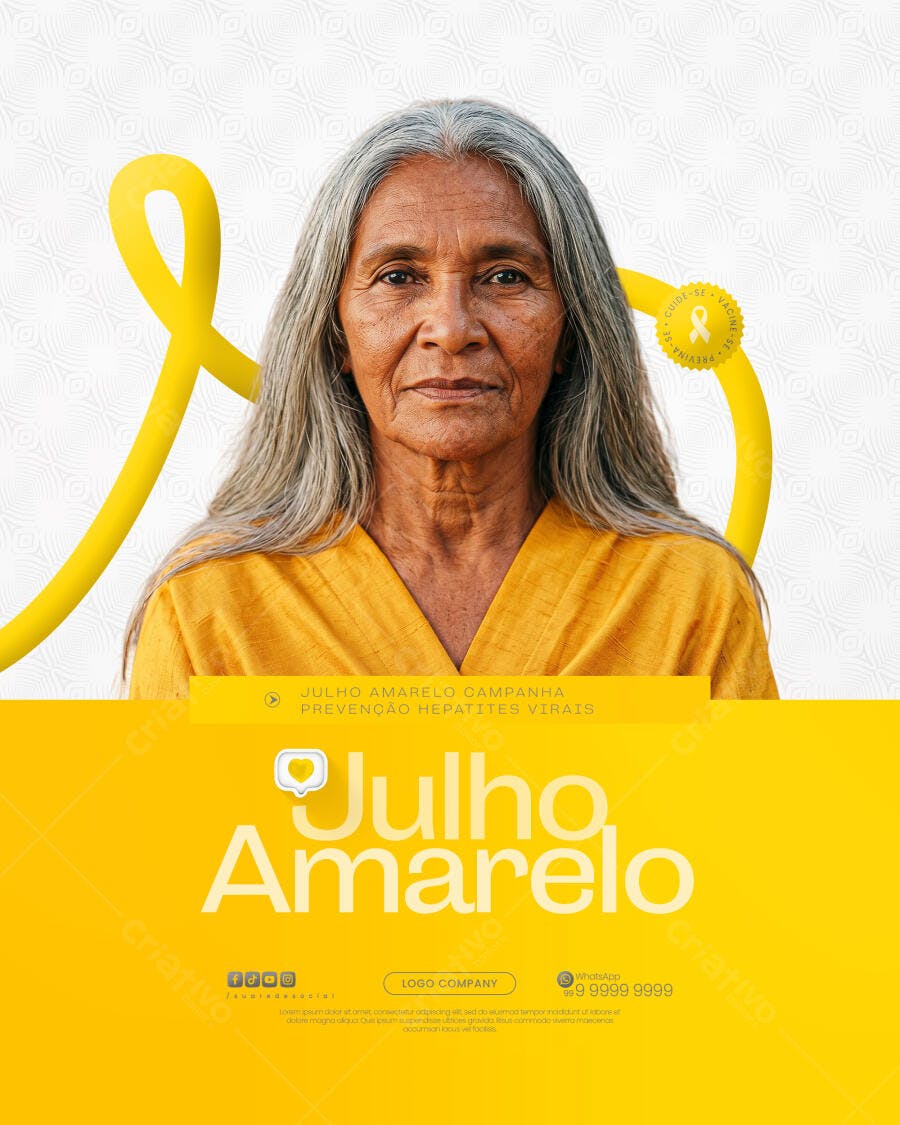 Post Julho Amarelo Campanha Hepatites Virais PSD Editável