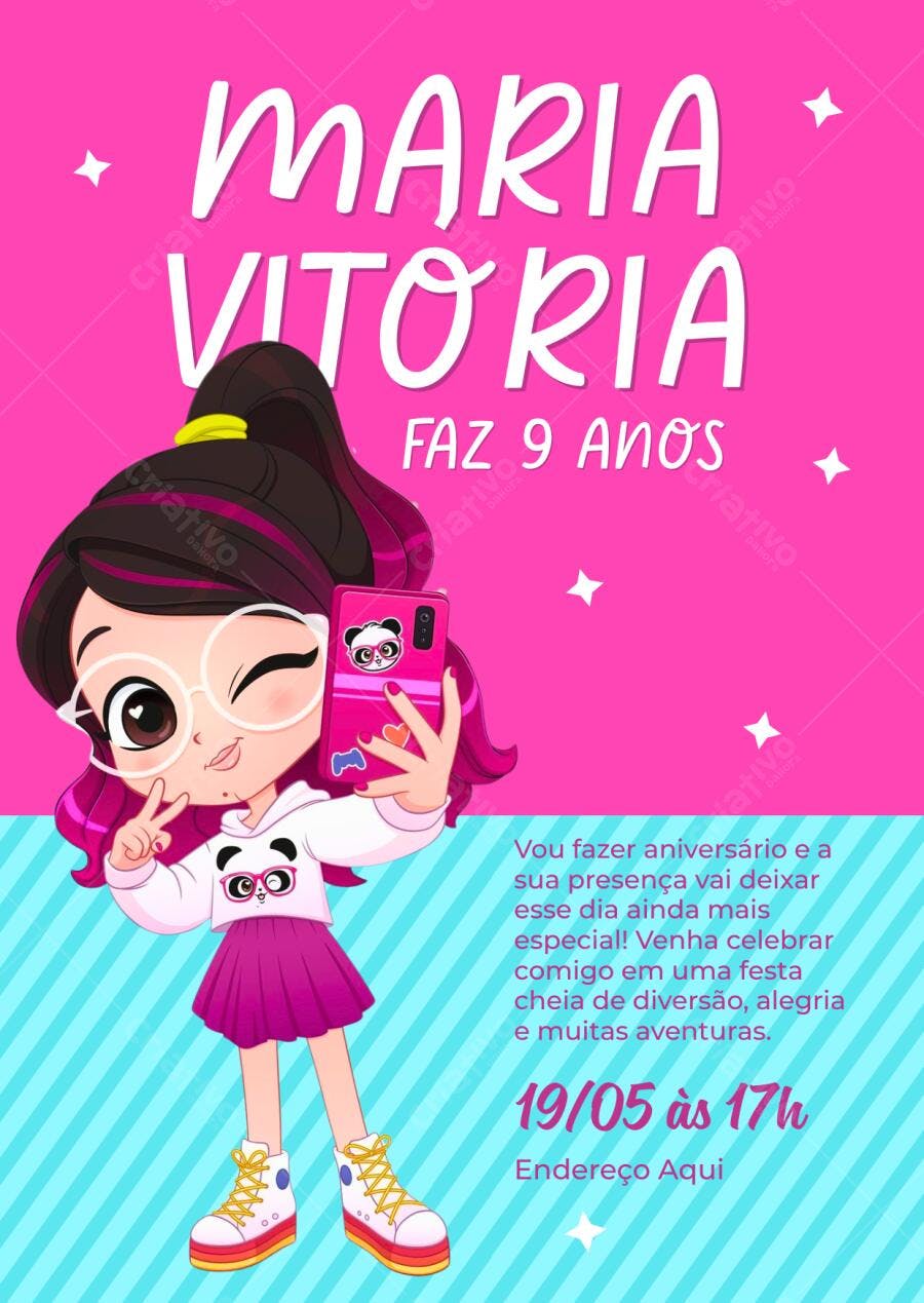 Convite de aniversário divertido Luluca